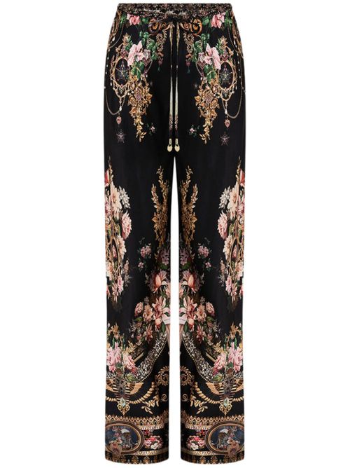 Graphic-print trousers - Black