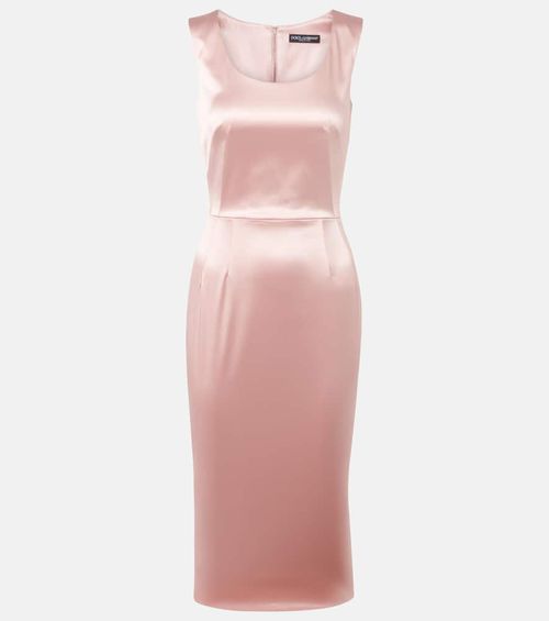 Ruched satin midi dress