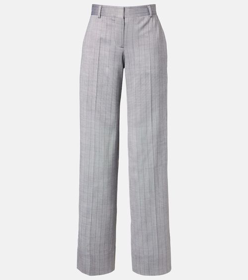 Striped wool wide-leg pants