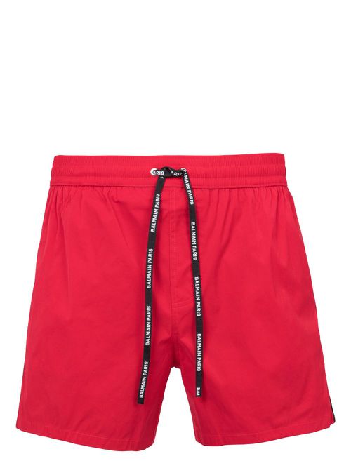 Logo-print swim shorts - Red