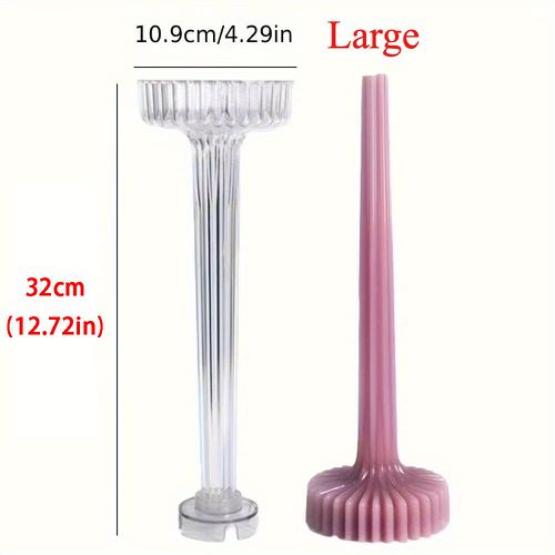 TEMU Spmold Acrylic Taper Candle Molds - Cone-shaped Plastic Geometric Pillar Vase Tools For Diy Roman Column Scented Candles, Ideal For Birthday