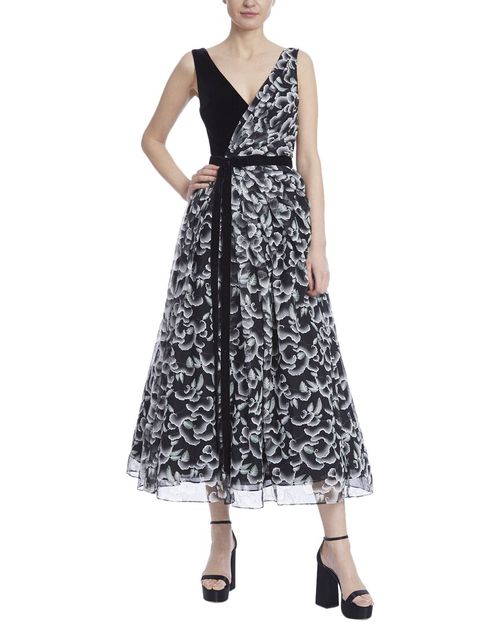Bow Pleated Waist Lace Dress