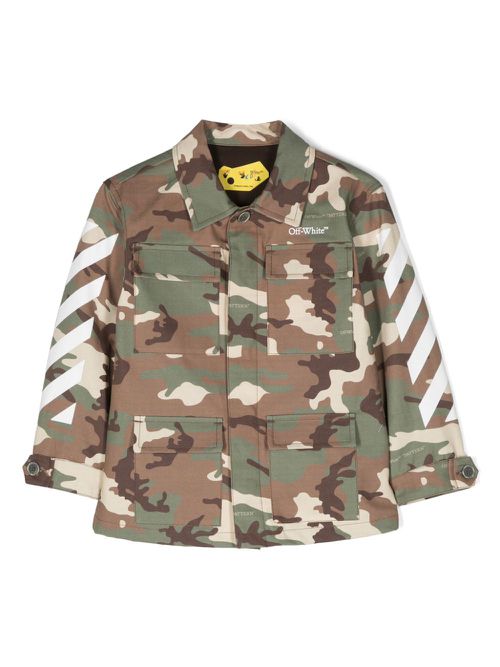 Camou Arrows cotton shirt jacket - Green