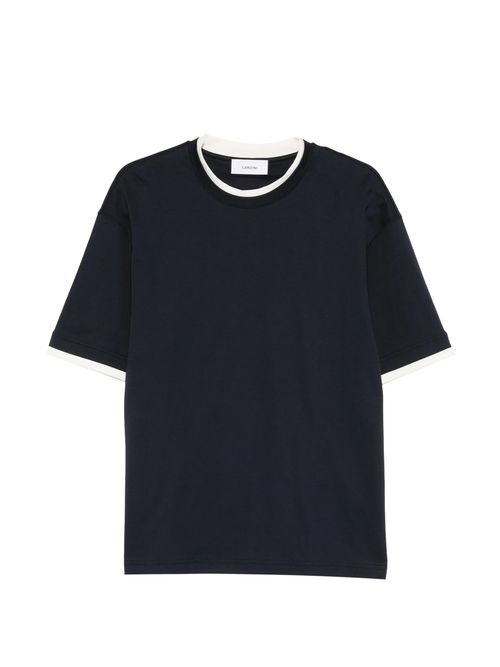 Crew Neck T-Shirt with Contrasting Trim, Short Sleeves