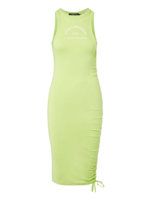 Logo-print organic-cotton midi dress - Green