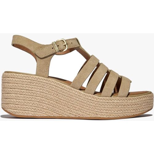 Fitflop Platfforms Espadrilles Womens Ankle Strap Sandals Cappuccino - Brown Leather