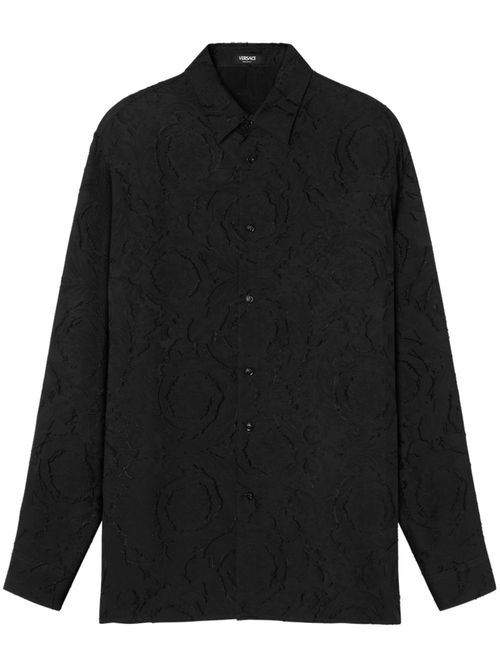 Patterned-jacquard shirt - Black