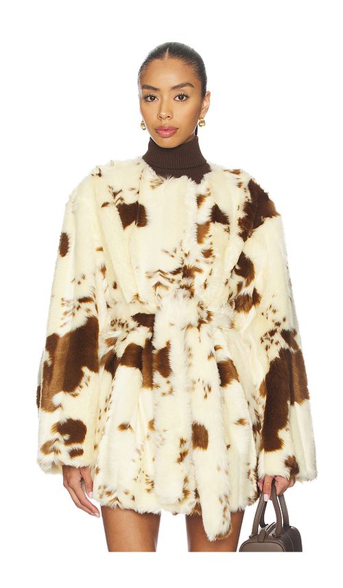 Tularosa Elena Coat in Cream,Brown. L. Also in S