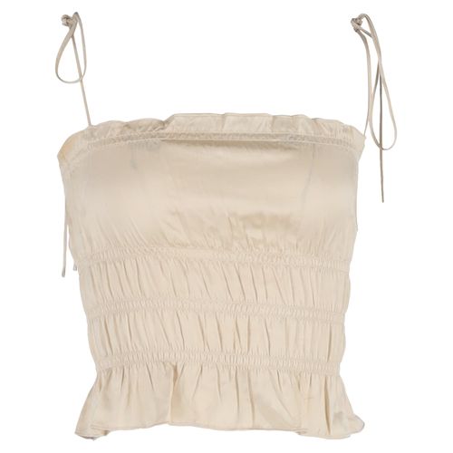 Viviana Top in Beige Silk