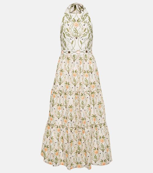 chinese dress ladies Lined Poplin Maxi Dress With Drawcord Waist-Gardenia  Tribal Fashion