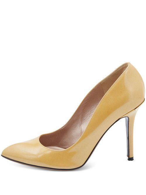 105mm leather pumps - Yellow