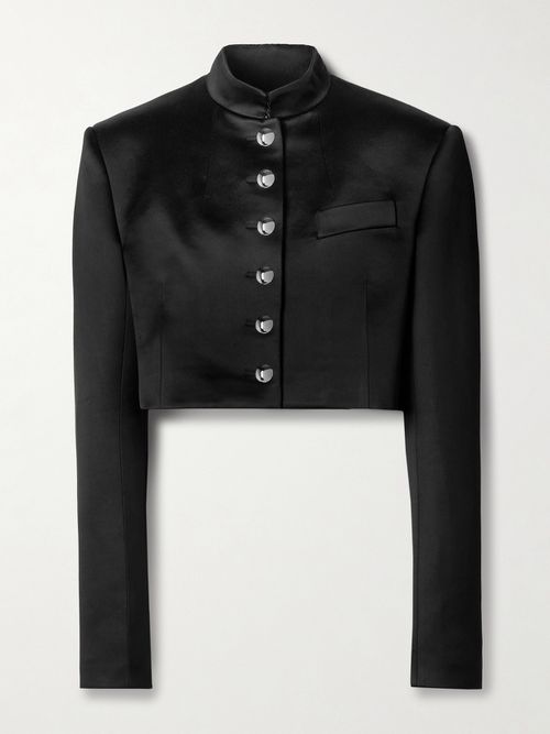 Samuelson Cropped Duchesse-satin Jacket - Black