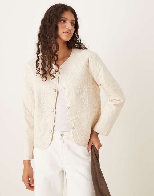 Lightweight embroidered jacket in beige-Neutral