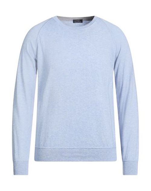 Man Sweater Sky blue Size 38 Cotton, Cashmere