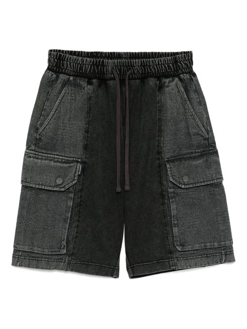 Logo-patch cargo shorts - Black
