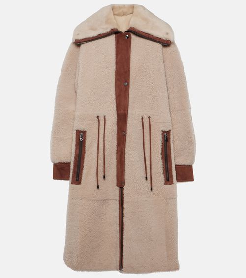 Gritt suede-trimmed shearling coat