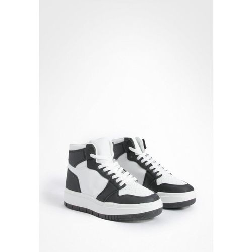 Womens Chunky Sole Hi Top Trainers - Black - 3, Black