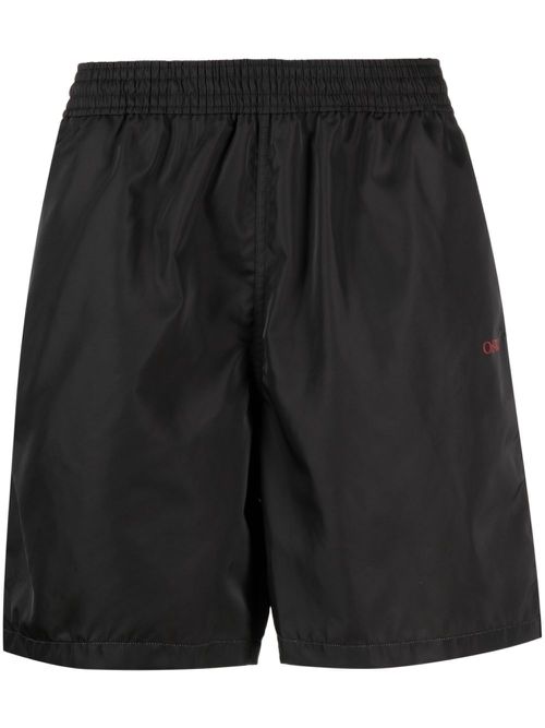 Diag-print swim shorts - Black