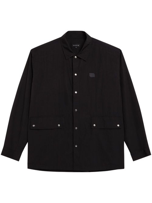 Dino-badge press-stud shirt - Black