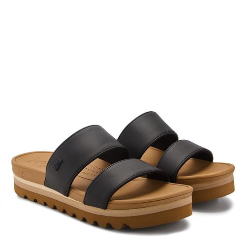 Women's Banded Horizon Hi Slide Sandals (Black/Tan)