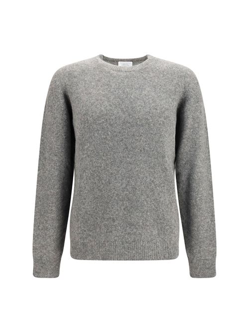 Merino Wool and Camel Blend Sweater — Gray