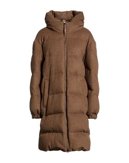 Woman Puffer Taupe Size XL Virgin Wool
