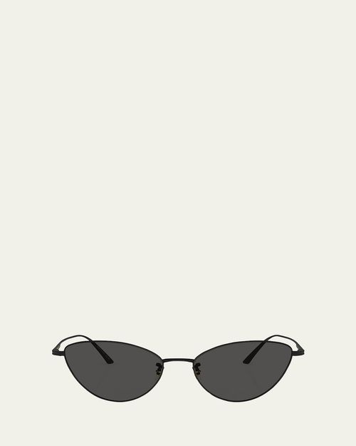 Sleek Black Steel Butterfly Sunglasses