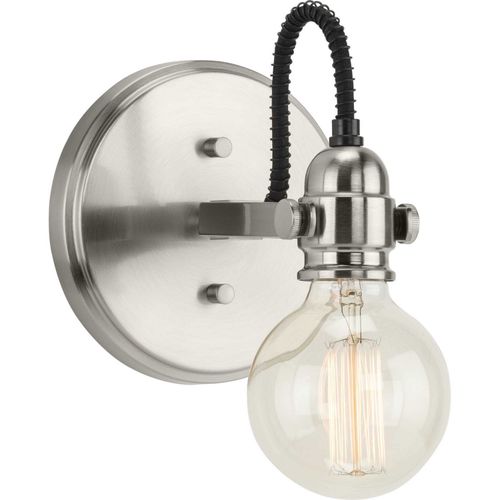 Brushed Nickel One Light Bath Bracket from the Axle Collection