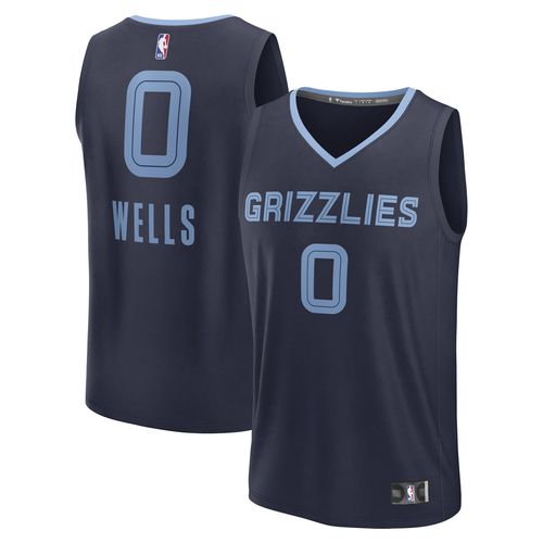 Men's Jaylen Wells Navy Memphis Grizzlies Fast Break Replica Player Jersey
