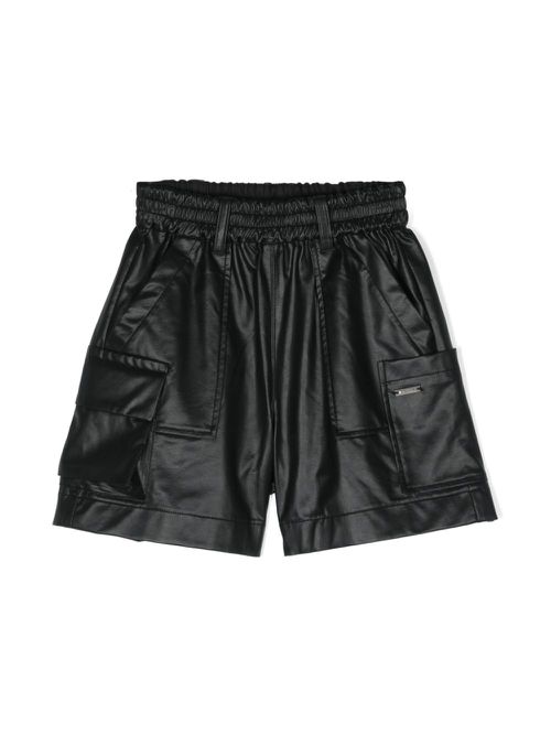 Logo-appliqué cargo shorts - Black
