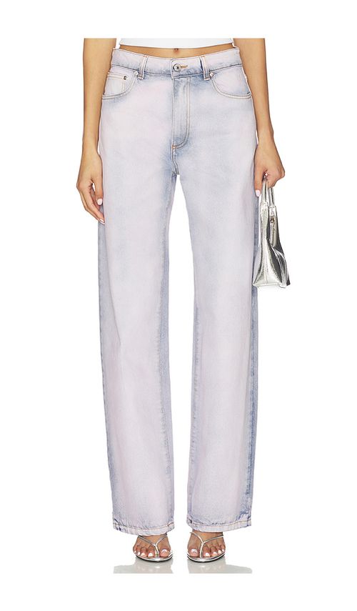 MSGM Light Wash Jean in Pink. 36. Also