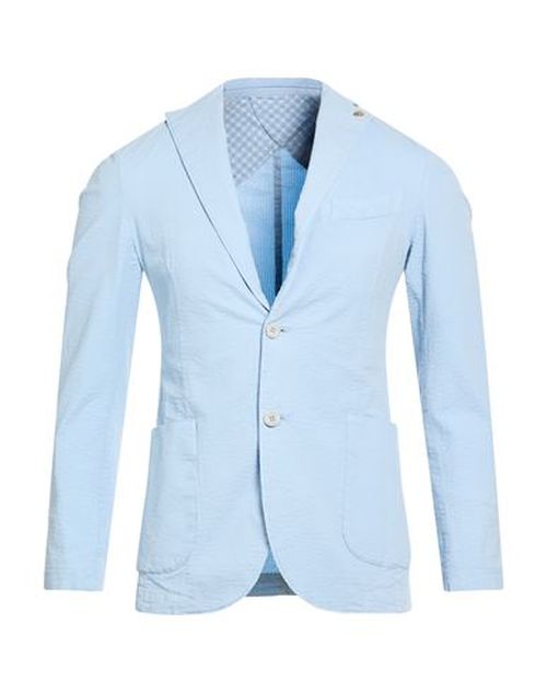 Man Blazer Sky blue Size 38 Cotton, Elastane