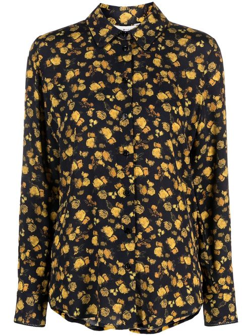 Moss regular crepe rose shirt - Blue