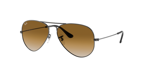 Ray-Ban Unisex Sunglass RB3025 Aviator Gradient - Frame color: Gunmetal, Lens color: Light Brown Gradient