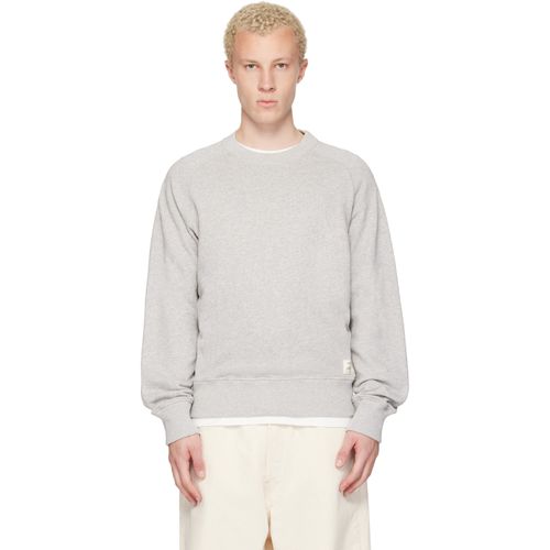 Gray Retro Fleece Raglan Cotton Sweatshirt