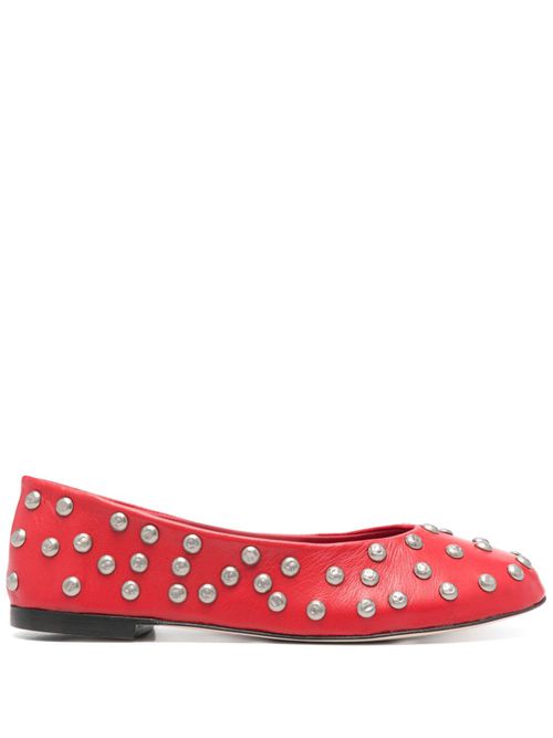 Studded ballet flats - Red