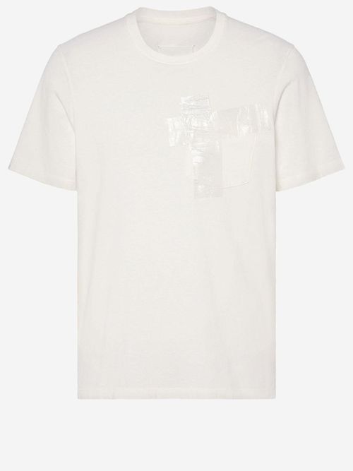 Adhesive Tape Detail T-Shirt — White