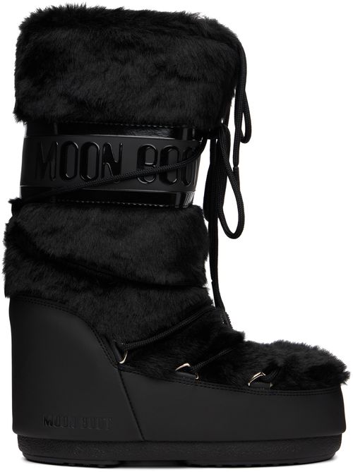 Black Icon Faux-Fur Boots