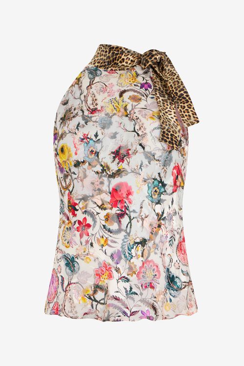 Top With Florentine Flowers Print