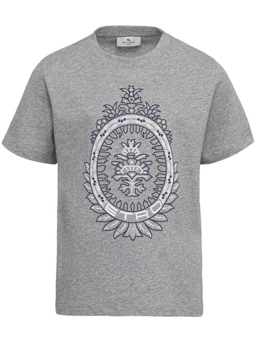 Coat of Arms-print T-shirt - Grey