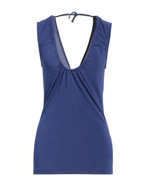 Woman Top Blue Size L Viscose, Polyester, Elastane
