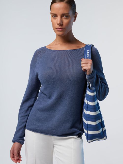 Pullover mit U-Boot-Ausschnitt