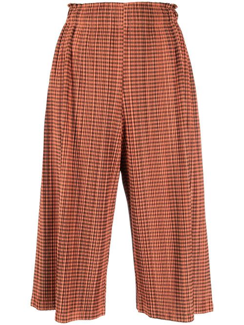 2000s pleated cropped trousers - Orange