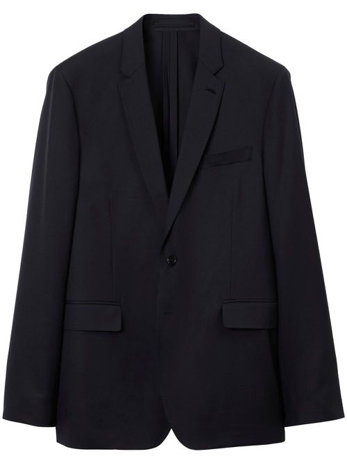 Notched-collar single-breasted blazer - Blue