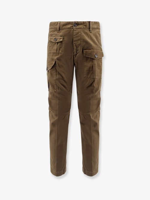 Cotton-Blend Cargo Pants — Green