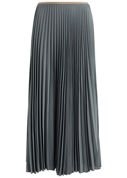 Pleated Chiffon Midi Skirt