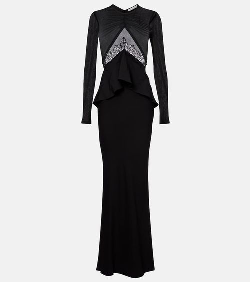Endrey Disconnect lace-trimmed gown
