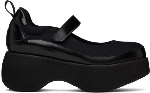 OPEN YY Black Platform Mary Jane Ballerina Flats