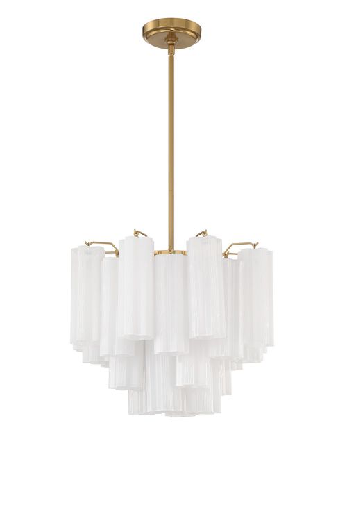 Aged Brass Four Light Chandelier from the Addis Collection