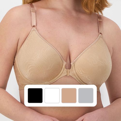 Ladies Comfort Revolution Front Closure Underwire Bra Nude 40D:- Nude